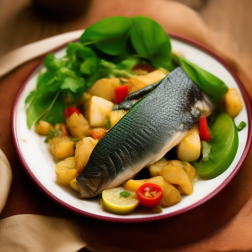 Receta criolla de pescado al horno con papas y verduras

