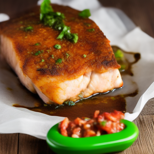 Filete de Pescado Argentino al Horno con Salsa de Chimichurri

