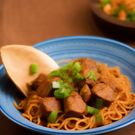 Guiso chino de carne con fideos

