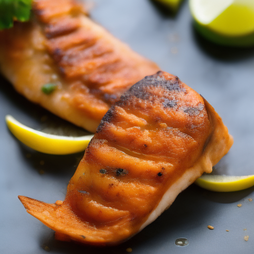 Pescado a la parrilla con salsa de soja y jengibre

