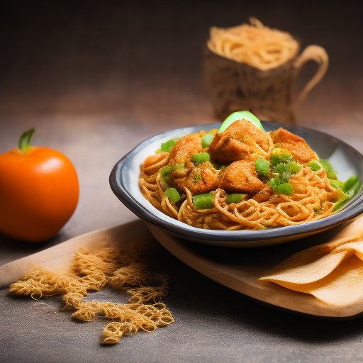 Ensalada China con fideos y pollo al estilo oriental

