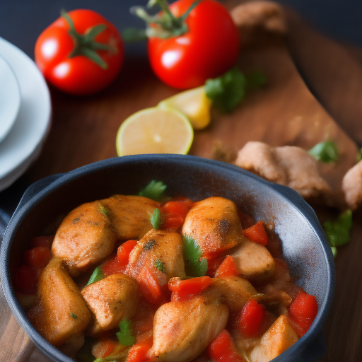 Pollo con Tomate y Pimientos 

