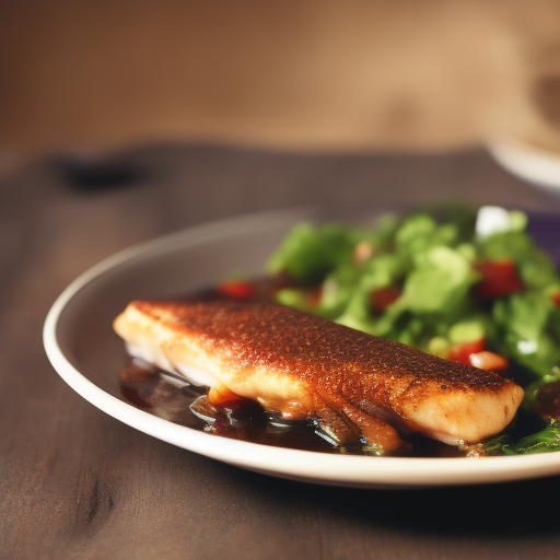 Delicioso pescado al horno con verduras

