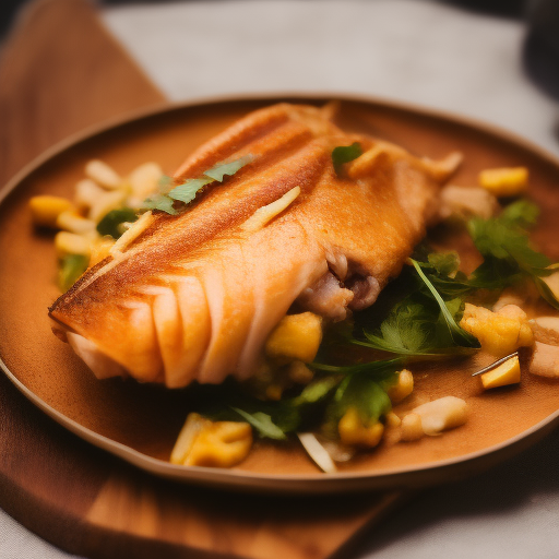 Delicioso pescado al horno a la moda francesa

