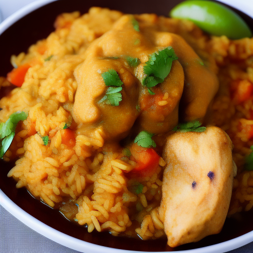 Pollo al curry con arroz basmati - Una receta sabrosa y fácil de la cocina india

