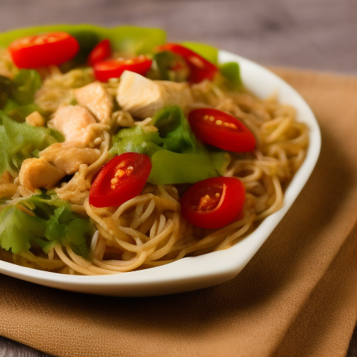 Ensalada de Pollo y Fideos de Soba Japonesa

